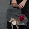 Caja de Flores de Mano para el Día de San Valentín Caja de Arreglo Floral Corazón Plateado Caja de Empaque para Ramo de Rosas Individual Bolso con Forma de Corazón
