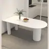 Mesa de Comedor Semicircular de Pizarra Blanca Color Crema y Sillas para Uso Doméstico, Adecuada para Apartamentos Pequeños, Mesa de Comedor Minimalista Moderna Contra la Pared, Venta al por Mayor