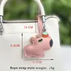 Série Miu Pingente de Bolsa Capivara Chaveiro de Capivara Fofo Acessório Pingente de Couro de Capivara Fashion