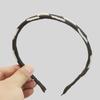 Diadema Envoltura de tela negra Horquilla de perlas simple elegante retro borde estrecho sentido de alta gama diadema para salida de celebridad de Internet
