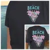 Transfronterizo 180g [Código Europeo Transfronterizo] Camiseta Casual de Manga Corta para Hombre Árbol de Coco Marino Verano