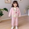 Conjunto de Ropa de Otoño para Niñas Bebé Primavera y Otoño Chaqueta Linda de Gato Conjunto Casual de Tres Piezas para Niños Fabricante Venta al por Mayor