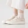 Calcetines Cortos Finos de Verano para Mujer, Malla Transpirable, Suela Masajeadora, Algodón Puro Sin Costuras, Absorbentes de Sudor, No Huelen Mal para Correr, Calcetines Blancos de Media Pantorrilla