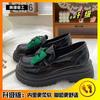 Sapatos de couro estilo britânico 2023 primavera e outono femininos jk japonês slip-on mocassins com laço nova plataforma aumento de altura