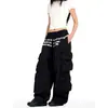 Comercio transfronterizo pantalones casuales de secado rápido estampados para mujer sueltos marca de tendencia americana pantalones cargo multibolsillo pantalones largos para hombre letras