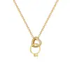 [Aço Titânio] Anel de Amor Exquisito Leve Luxuoso Elegante Deslumbrante Colar de Diamante Corrente para Clavícula Versátil para Todas as Ocasiões Corrente de Aço Titânio