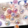 Cuentas de arroz de color creativo, arena movediza, bola de burbujas, cuentas acrílicas con baño de color UV, cadena para teléfono móvil, accesorios de joyería DIY