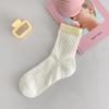 Calcetines del Mismo Estilo de Xiaohongshu para Mujer en Otoño Algodón Puro Transpirables Finos Calados de Media Pantorrilla Dulces de Caramelo de Malla Calcetines JK para Mujer