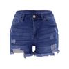 Shorts Jeans Feminino Europeu e Americano da Amazon Transfronteiriço Novo Cintura Alta Elástico Buraco Shorts Jeans Feminino Mulheres