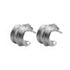 Brincos de prata S925 brincos de prata esterlina esféricos em forma de C gancho garra brincos de pino femininos personalizados simples geométricos moda brincos de alta qualidade