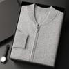 Cuello alto grueso con cremallera Otoño e Invierno Nuevo abrigo Suave cachemira para hombre Grueso Casual Suéter base Cárdigan de lana