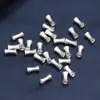 Tubo Redondo de Plata de Ley Accesorios de Bambú Moda Simple Pieza Pequeña Mate Tubo de Plata Material para Manualidades con Cuentas Joyería