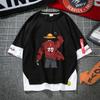 Camiseta de One Piece de manga corta con dibujos animados para hombre y mujer, con el logotipo de Esjobaro, Luffy y Solon de Barba Blanca.