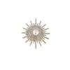 Broche de Perlas para Mujer, Pin para Solapa de Traje, Pin de Girasol, Hebilla para Bufanda de Diamantes Completos, Imperdible de Seguridad Anti-Exposición, Pin para Fijar Ropa