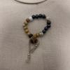 Pulseira de Cerâmica Artesanal com Contas Novo Estilo Chinês Êxodo Pulseira de Estilo Étnico Maré Nacional Pulseira de Estilo Antigo Corda Elástica