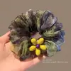 Elástico para el Cabello de Malla Amarilla Floral Elegante Estilo Coreano de Gama Alta Cuerda para el Cabello de Cola de Caballo Baja Accesorio para el Cabello para Moño para Mujeres