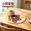 Nuevo Posavasos de Oso Manteles Individuales PVC Mesa Resistente al Calor Base para Ollas Lindos Dibujos Animados Posavasos Redondo Esterilla Aislante del Calor