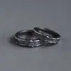 Anel de Casal Abismo Par Masculino e Feminino Anel Aberto Estilo Frio Anel Único Retro Envelhecido Imitação Anel de Prata Tailandesa