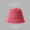 Sombrero de pescador de ala estrecha lindo Han Feng para niña, sombrero de cubo de color de verano para niña, sombrero de lámpara de mesa, sombrero de pescador delgado y elegante