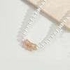 Collar de Perlas para Clavícula con Colgante de Doble Anillo de Temperamento Exagerado Caliente Europeo y Americano Estilo Sencillo de Nicho Mismo Estilo que las Celebridades de Internet