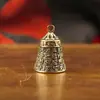 Colgante de campana vintage de latón puro, campana Vajra estilo Tíbet, campana con carácter de fortuna, campana de cobre, colección de campanas de mano, artículo decorativo pequeño