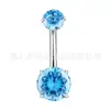 Aleación de Titanio F136 Cuatro Garras Zircón Redondo 5A Clavo para Ombligo Anillo para Ombligo de Titanio G23 Joyería para Piercing Corporal