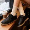 Zapatos de Pan Gruesos Cálidos con Cordones y Suela Blanda para Mujer 2025 Nuevos Zapatos de Algodón de Terciopelo para Otoño e Invierno Zapatos Casuales Versátiles para la Nieve