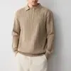 Suéter de Cuello Pequeño para Hombre Momeike de Alta Inteligencia para Viajes, Suéter de Punto Acanalado Nuevo Otoño 2026 para Hombre 22295