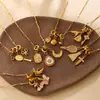 Moda Europea y Americana Estilo Personalidad Cadena de Clavícula Multicapa Acero Inoxidable Oso Raqueta DIY Colgante de Múltiples Formas Collar