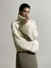 Suéter Corto de Punto Cálido Casual Perezoso Simple de Canalé de Cuello Alto Nuevo Otoño/Invierno 2026 Transfronterizo Europeo y Americano