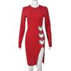 9820 nazada ropa de mujer europea y americana Amazon transfronterizo cintura hueca amor rhinestone envuelto en el pecho vestido sexy mujer