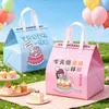 Bolsas isolantes personalizadas para bolos para assar, bolsas tote isolantes para bolo e chá de leite, sacolas de TNT para bolo com impressão de logotipo
