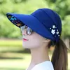 Chapéu de Sol de Praia Feminino Estilo Coreano Primavera e Verão Proteção UV Dobrável Proteção Solar Chapéu de Pérola Chapéu de Sol