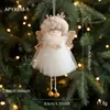 Novo Pingente de Menina Anjo com Galhos de Pelúcia de Natal Decoração de Árvore de Natal Boneca Fofa Decoração Ornamento Pendurado