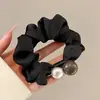 Elástico de cabelo com laço de renda francesa, scrunchie oversized, estilo casual, acessório de cabelo para coque elegante, faixa de cabelo, elástico de cabelo grande para mulheres
