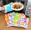 Guantes para horno de microondas anti-quemaduras Guantes para horno de cocina alta temperatura guantes de aislamiento térmico empaque en bolsa de OPP algodón blanco