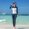 Traje de Buceo Talla Grande para Mujer Nuevo de Pareja Anti-Sol Traje de Baño Traje de Snorkel Dividido Manga Larga Secado Rápido Traje de Surf para Medusas