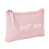 Bolsa de maquiagem de lona à prova d'água estilo japonês e coreano com estampa de letras, nécessaire feminina, estojo de lápis portátil para estudantes, bolsa de armazenamento para celular