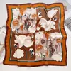 Pañuelo Cuadrado Pequeño de Nuevo Estilo Transfronterizo, Pañuelo de Seda Artificial, Pañuelo de Cabeza Profesional para Mujer, Pañuelo de Primavera y Verano, Pañuelo de Cuello Estampado Estilo Coreano