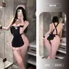 Lingerie Sexy Plus Size Uniforme de Empregada Puro Desejo Roupa de Empregada Sedutora Paixão Pijamas Sexy Sem Tirar Role Play