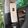 Almofada de Ombro para Cinto de Segurança de Carro Urso Pelúcia Desenho Animado Fofo Capa Protetora Anti-estrangulamento Acessórios para Carro