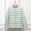 Chamarra de Plumas de Pato Blanca Cálida Ligera para Mujer Otoño e Invierno Exterior Impermeable sin Cuello Chamarra de Plumas para Mujer