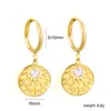 Pendientes Estilo Metálico Retro Clásico Europeo y Americano Elemento Sol Temperamento Sencillo Pendientes Transfronterizos Lujo Ligero Pendientes de Gama Alta