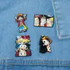 Mercancía de Anime Broches de One Piece: Luffy Sombrero de Paja, Zoro, Ace, Insignias de Barco Pirata