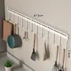 Estante de Ganchos sin Taladro para Colgar Cucharas y Espátulas, Estante de Ganchos de Cocina, Estante de Almacenamiento Resistente para Montar en la Pared para la Entrada