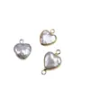 Amor Pérola de Água Doce Barroca Natural Borda Dourada Pérola em Forma de Coração de Pêssego Pingente DIY Brincos Acessórios de Joias