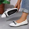 Zapatos Planos de Ballet Cruzados Europeos y Americanos Talla Grande Otoño 2026 Nuevos Zapatos de Mujer con Lunares y Lazo, Boca Baja, Estilo Temperamento