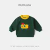 Moletom Infantil Dudu, Blusa de Lã Forrada para Meninos Outono e Inverno, Suéter de Inverno para Meninas, Roupa de Bebê com Forro de Lã Integrado, Moda Infantil Tendência