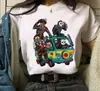 Camiseta Estampada Gráfica Chucky Moda Streetwear Casual Gola Redonda Manga Curta Tamanho Grande Feminina