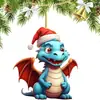 Decoraciones para Llaveros de Acrílico Árbol de Navidad Dinosaurio Dibujos Animados Serie Creativa de Navidad Adornos para Colgar en el Coche
